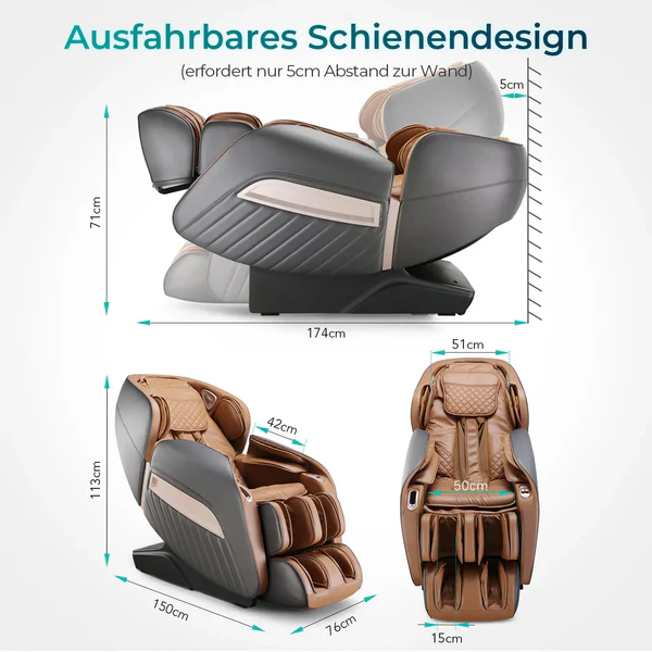 Model P Massagesessel integriert in ein modernes Wohnzimmer-Ambiente